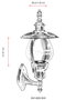 Opviq Lámpara de Pared Exterior BAP-68205-BKR Marrón